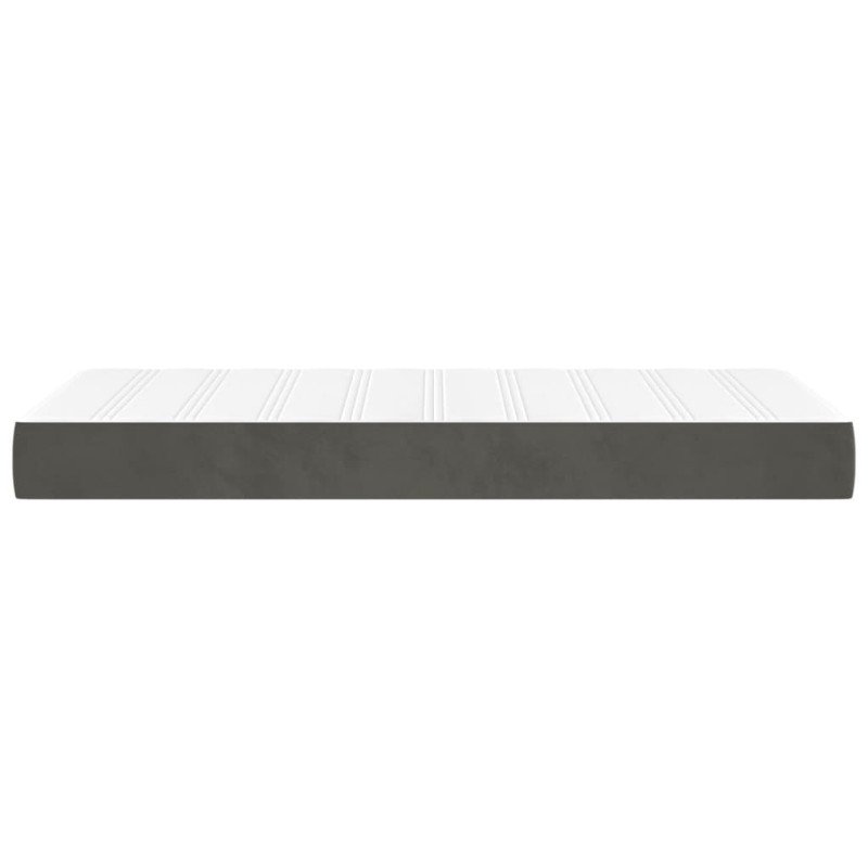 vidaXL Matrac s taštičkovými pružinami tmavosivý 90x200x20 cm zamat