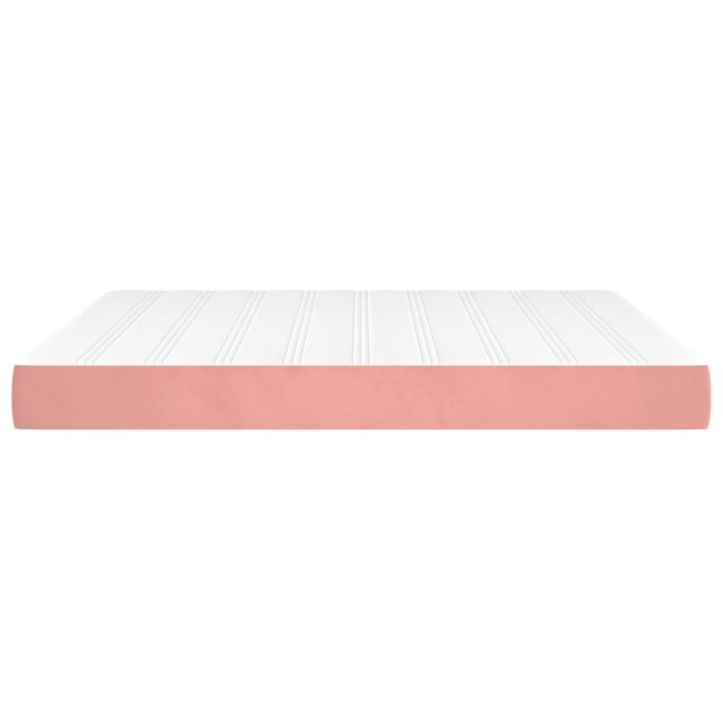 vidaXL Matrac s taštičkovými pružinami ružový 180x200x20 cm zamat
