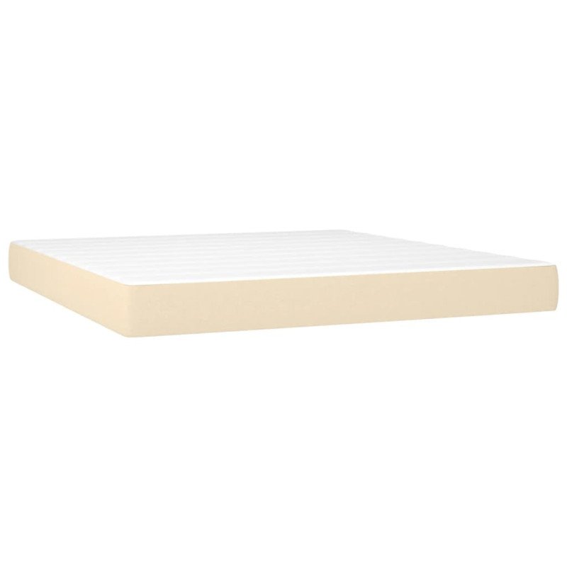 vidaXL Matrac s taštičkovými pružinami krémový 180x200x20 cm látka