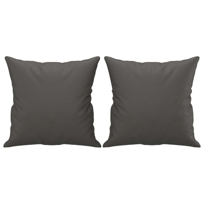 vidaXL Dekoratívne vankúše 2 ks sivé 40x40 cm umelá koža