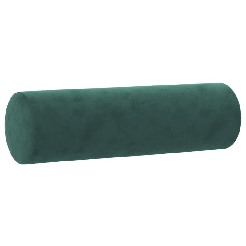 vidaXL Dekoratívne vankúše 2 ks tmavozelené Ø15x50 cm zamat