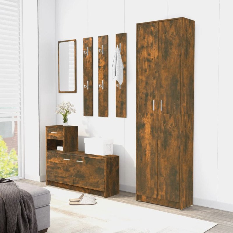 vidaXL Šatník do chodby dymový dub 55x25x189 cm spracované drevo