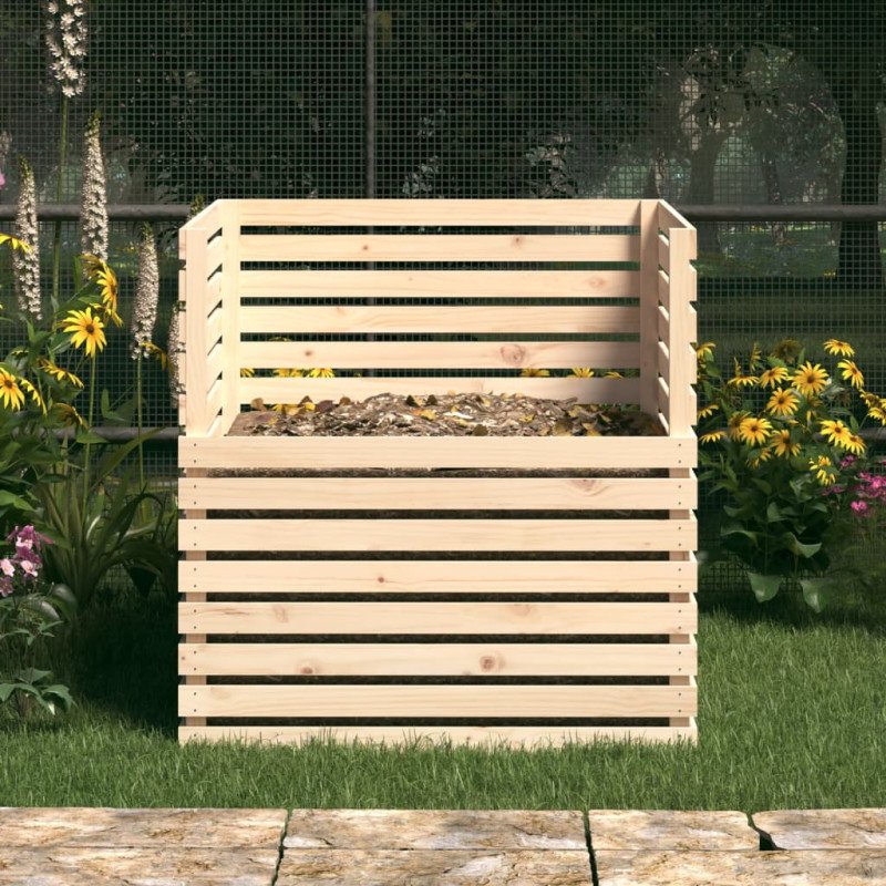 vidaXL Kompostér 100x100x102 cm masívne borovicové drevo