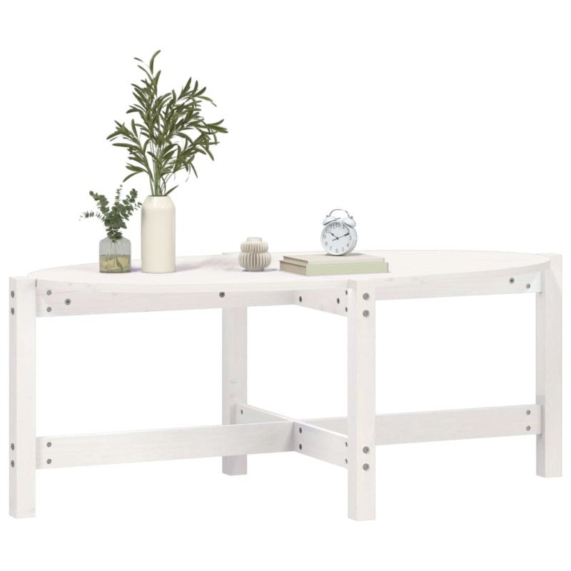 vidaXL Konferenčný stolík biely 118x63x45 cm borovicový masív