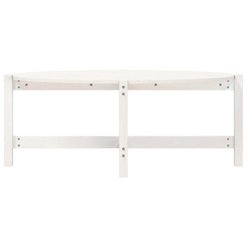 vidaXL Konferenčný stolík biely 118x63x45 cm borovicový masív