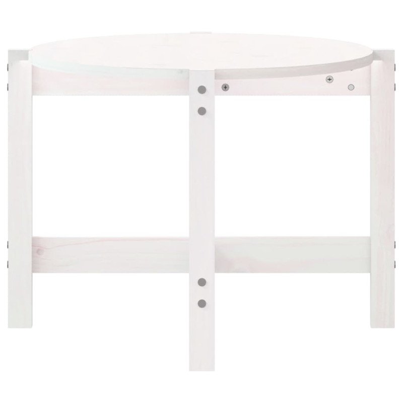 vidaXL Konferenčný stolík biely 118x63x45 cm borovicový masív