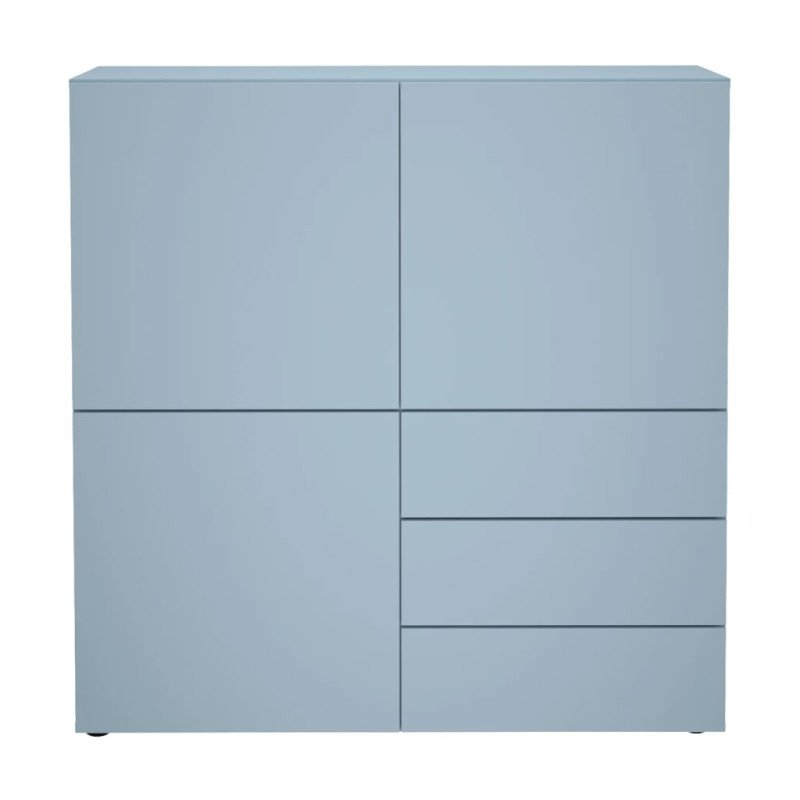 FMD Skriňa s 3 zásuvkami a 3 dvierkami 99x31,5x101,2 cm modrá