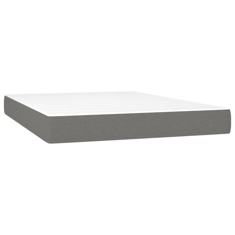 vidaXL Matrac s taštičkovými pružinami tmavosivý 140x200x20 cm látka