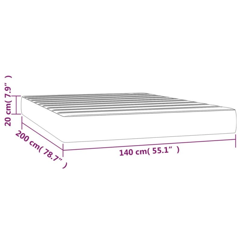 vidaXL Matrac s taštičkovými pružinami tmavosivý 140x200x20 cm látka