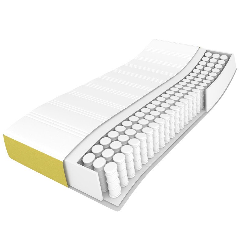 vidaXL Matrac s taštičkovými pružinami zelený 100x200x20 cm látka