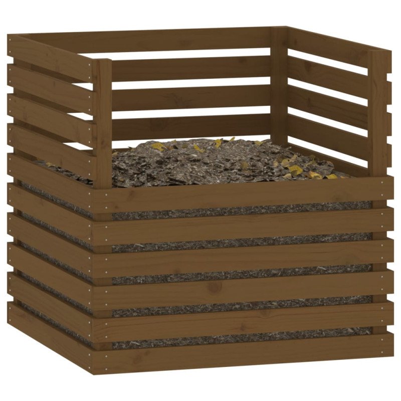vidaXL Kompostér medovo-hnedý 80x80x78 cm masívne borovicové drevo