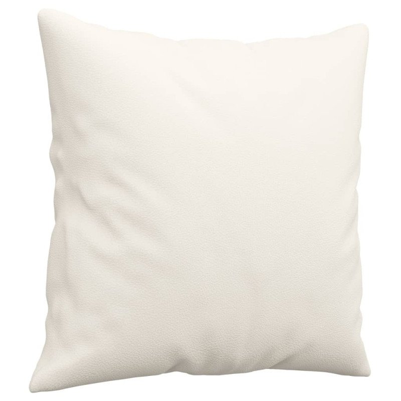 vidaXL Dekoratívne vankúše 2 ks krémové 40x40 cm umelá koža