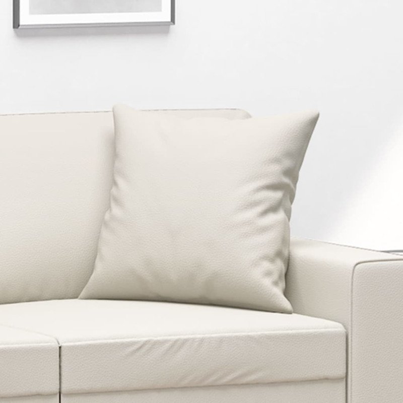 vidaXL Dekoratívne vankúše 2 ks krémové 40x40 cm umelá koža