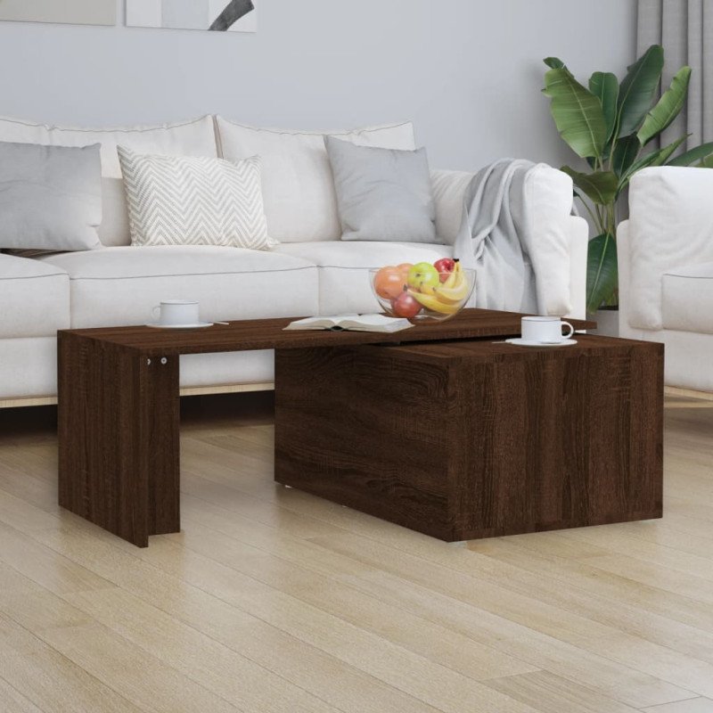 vidaXL Konferenčný stolík hnedý dub 150x50x35 cm spracované drevo