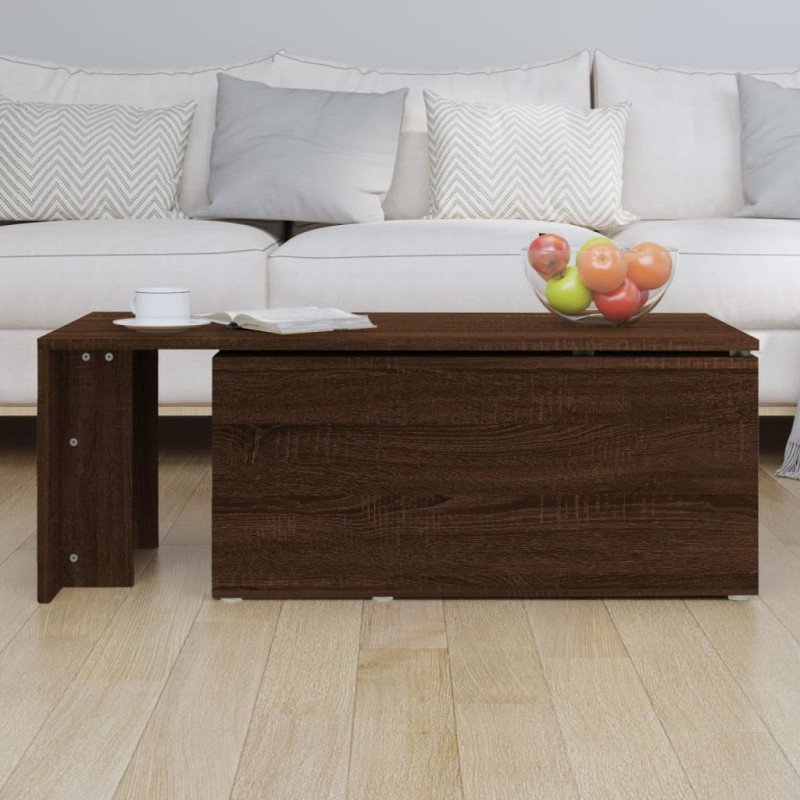 vidaXL Konferenčný stolík hnedý dub 150x50x35 cm spracované drevo
