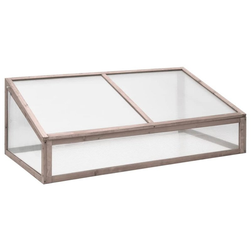 vidaXL Skleník sivý 110x58,5x39 cm jedľové drevo