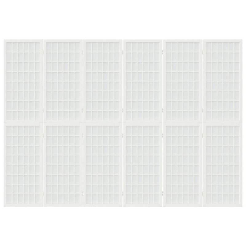 vidaXL Skladací paraván s 6 panelmi, japonský štýl 240x170 cm biely