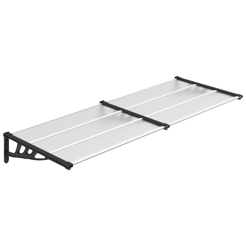 vidaXL Vchodová strieška čierna a priehľadná 239x90 cm polykarbonát