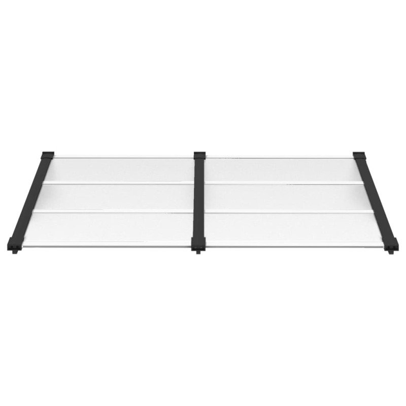 vidaXL Vchodová strieška čierna a priehľadná 152,5x90 cm polykarbonát