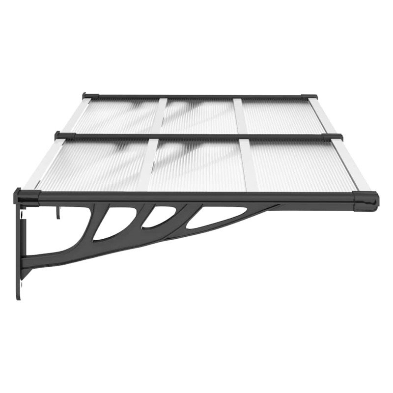 vidaXL Vchodová strieška čierna a priehľadná 152,5x90 cm polykarbonát
