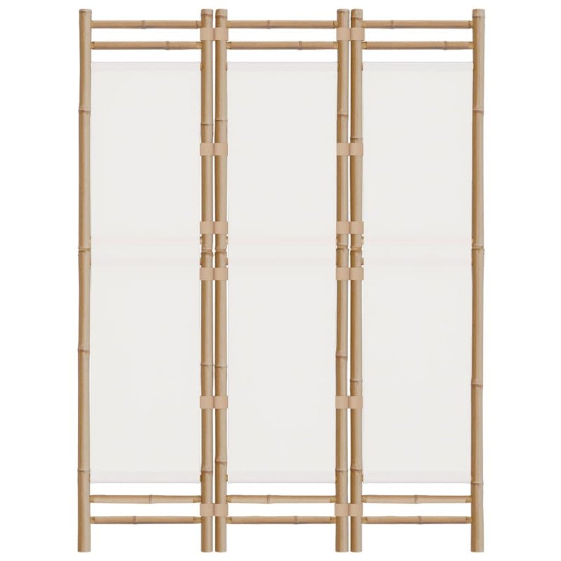 vidaXL Skladací 3-panelový paraván 120 cm bambus a plátno