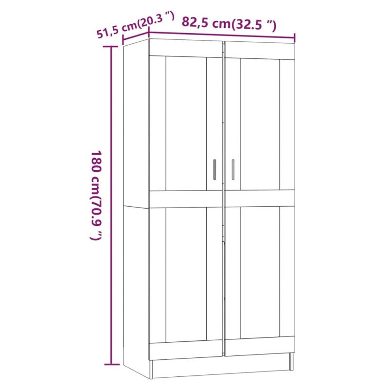 vidaXL Šatník sivý dub sonoma 82,5x51,5x180 cm spracované drevo