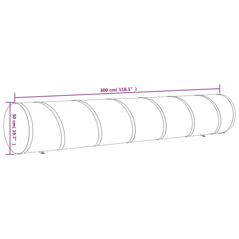 vidaXL Tunel pre psa modrý Ø 50x300cm polyester