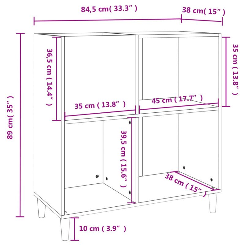 vidaXL Skrinka na platne betónovosivá 84,5x38x89 cm kompozitné drevo