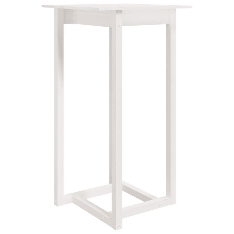 vidaXL Barový stolík biely 60x60x110 cm masívne borovicové drevo