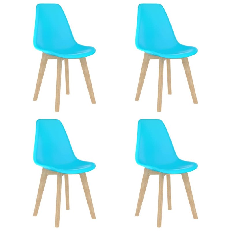 vidaXL Jedálenské stoličky 4 ks, modré, plast