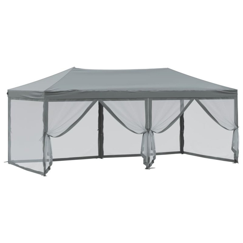 vidaXL Skladací párty stan s bočnicami antracitový 3x6 m