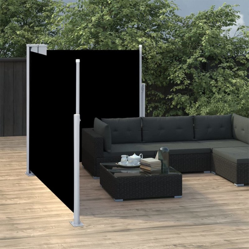 vidaXL Zaťahovacia bočná markíza, čierna 100x600 cm 