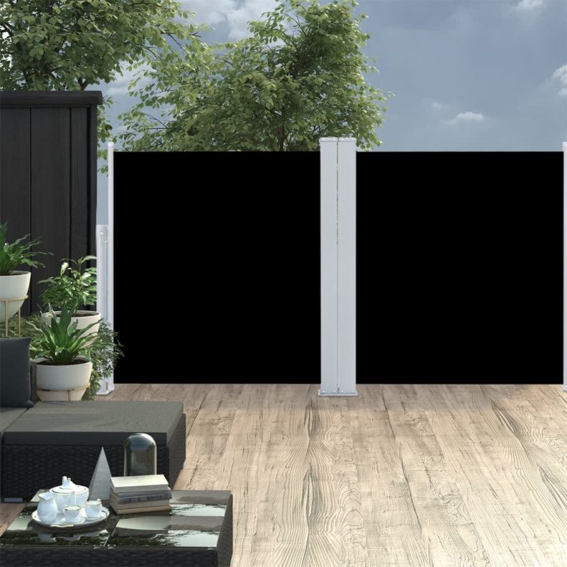 vidaXL Zaťahovacia bočná markíza, čierna 100x600 cm 