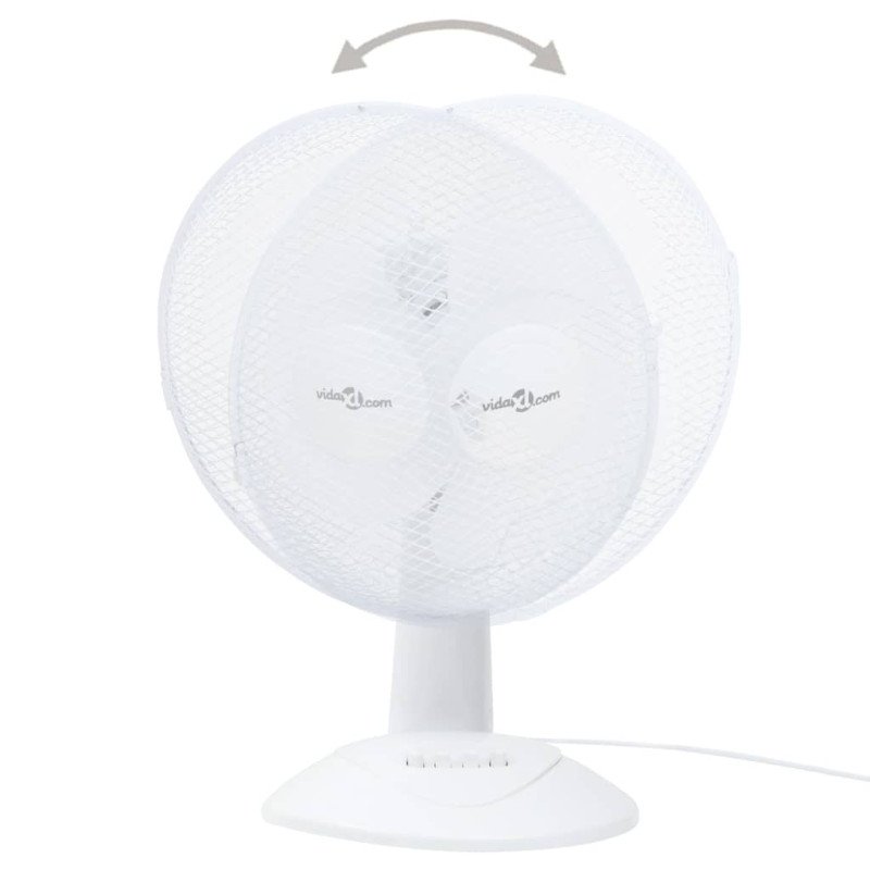 vidaXL Stolný ventilátor 3 rýchlosti 30 cm 40 W biely
