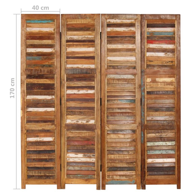 vidaXL Paraván, recyklovaný masív 170 cm