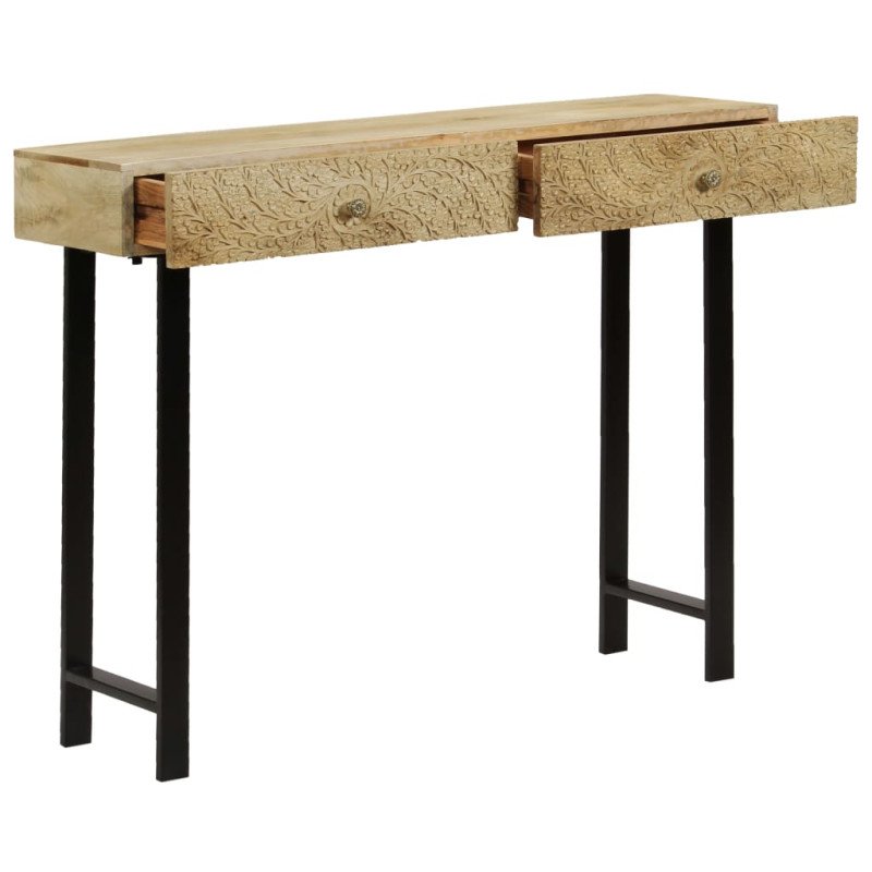 vidaXL Konzolový stolík 102x30x79 cm masívne mangovníkové drevo