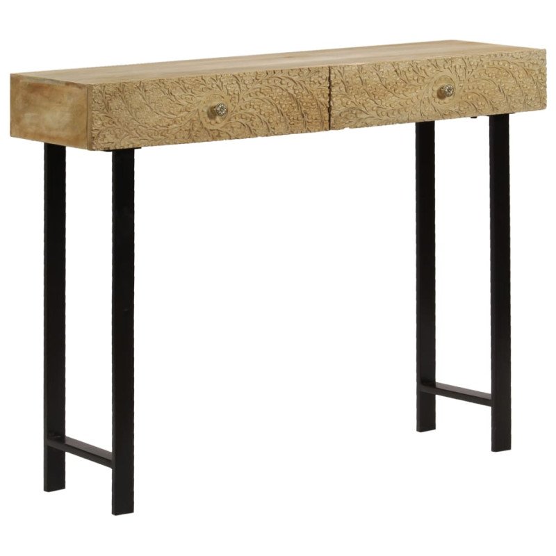 vidaXL Konzolový stolík 102x30x79 cm masívne mangovníkové drevo