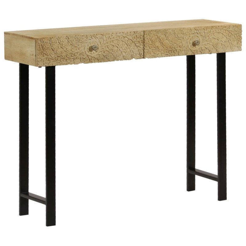 vidaXL Konzolový stolík 102x30x79 cm masívne mangovníkové drevo