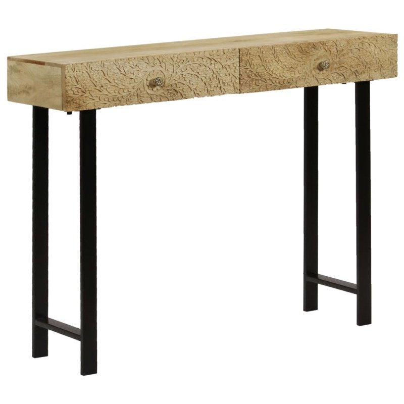 vidaXL Konzolový stolík 102x30x79 cm masívne mangovníkové drevo