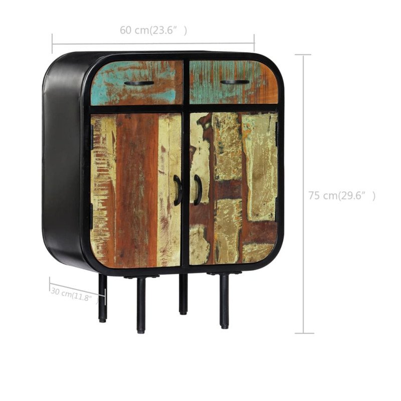 vidaXL Komoda 60x30x75 cm, recyklovaný masív
