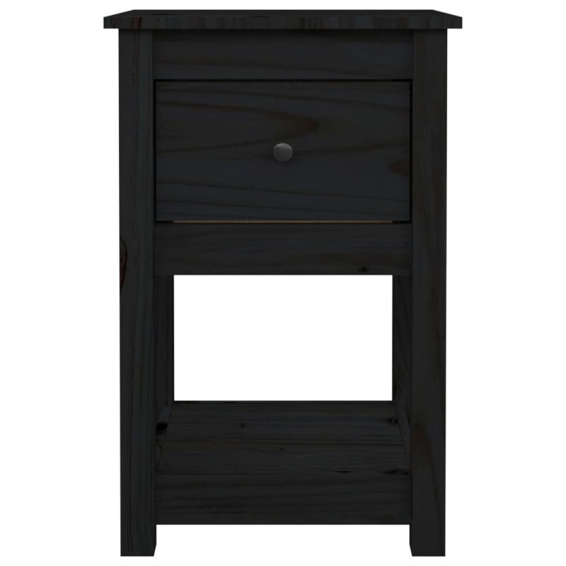 vidaXL Nočné stolíky 2 ks čierne 40x35x61,5cm masívne borovicové drevo
