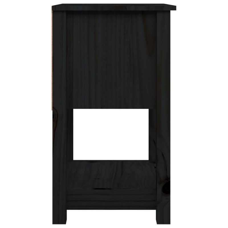 vidaXL Nočné stolíky 2 ks čierne 40x35x61,5cm masívne borovicové drevo