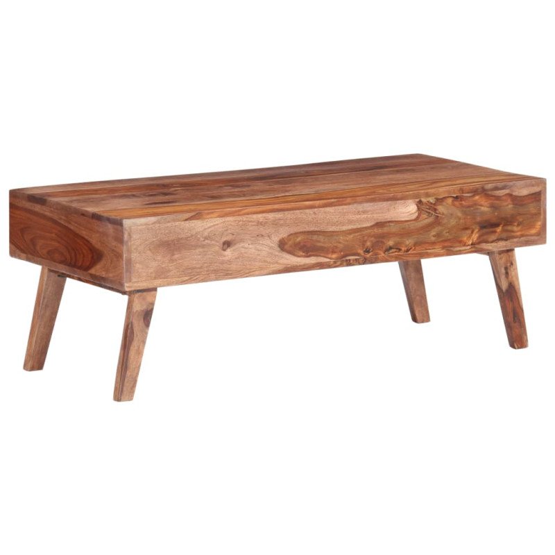 vidaXL Konferenčný stolík sivý 110x50x40 cm masívne sheeshamové drevo