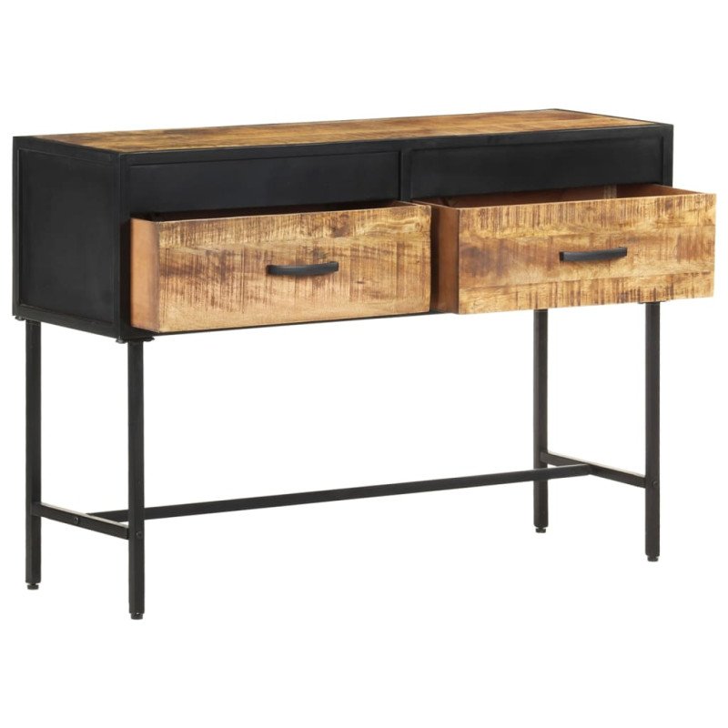 vidaXL Konzolový stolík 110x35x75 cm surové mangovníkové drevo