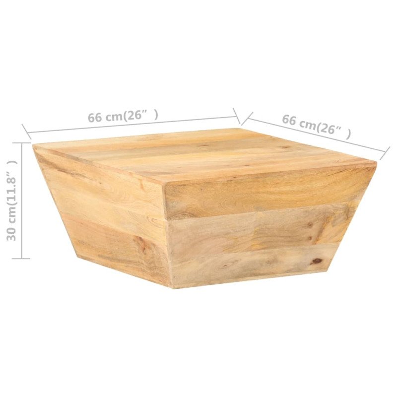 vidaXL Konferenčný stolík v tvare V 66x66x30 cm, mangový masív