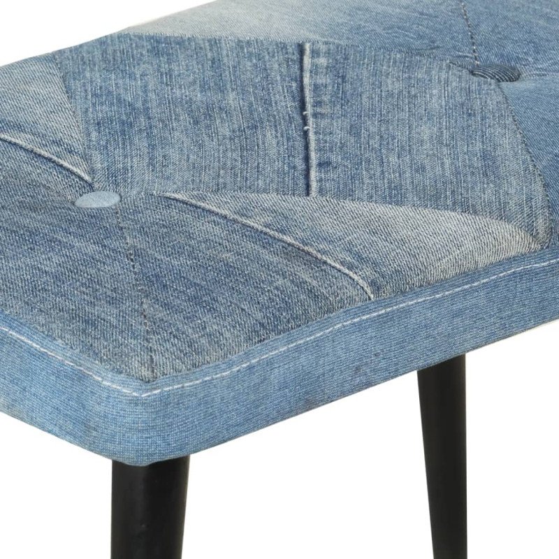 vidaXL Hojdacie kreslo s podnožkou modrá denim patchwork plátno