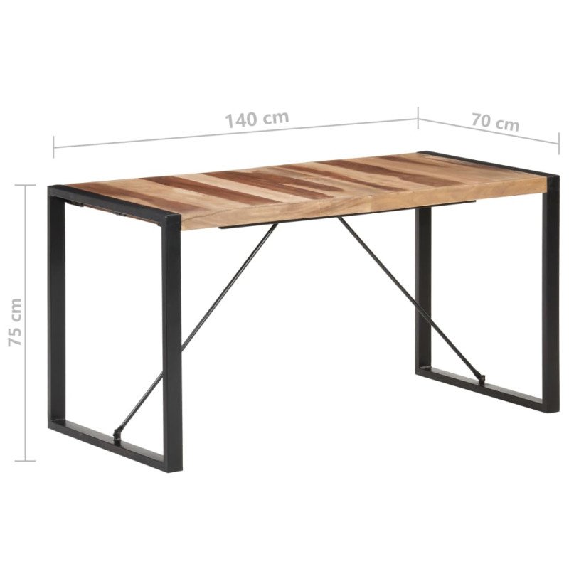 vidaXL Jedálenský stôl 140x70x75 cm masívne drevo so sheeshamovou úpravou