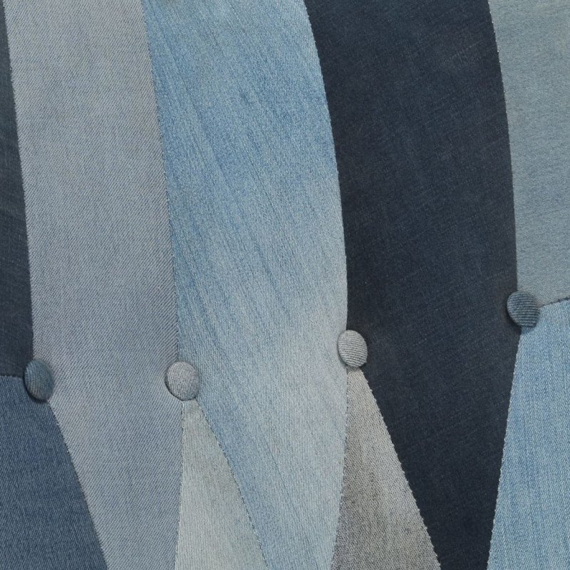 vidaXL Hojdacie kreslo modrá denim patchwork plátno