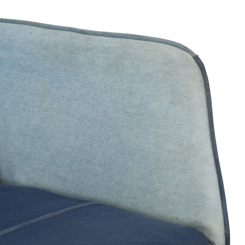 vidaXL Hojdacie kreslo modrá denim patchwork plátno