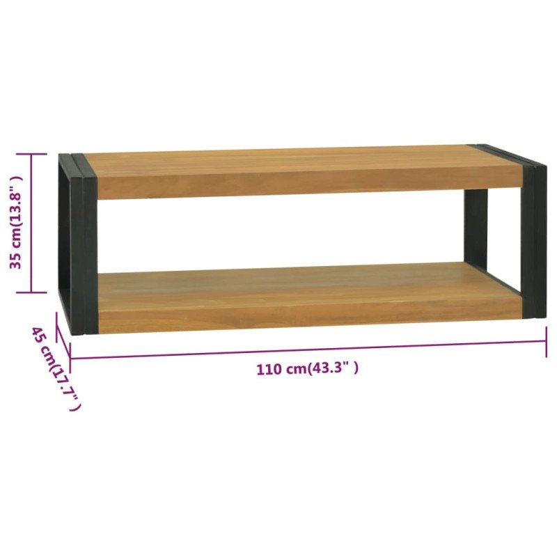 vidaXL Nástenná kúpeľňová skrinka 110x45x35 cm masívne tíkové drevo